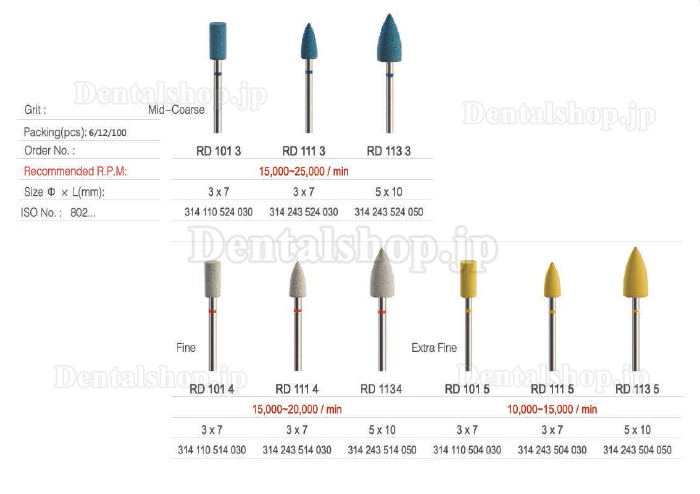 Toboom®RDラバーダイヤモンドポリッシャー|研磨用ポイント通販