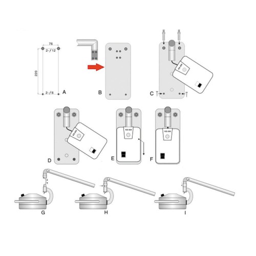 KWS® KD-2012D-3B歯科手術用LEDライト・照明器(土台付き、壁掛け式)