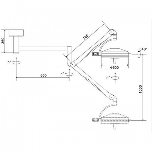 KD-2036D-1 36LED歯科医療用ライト手術用無影灯照度の深さ調整可能(天井取付け)