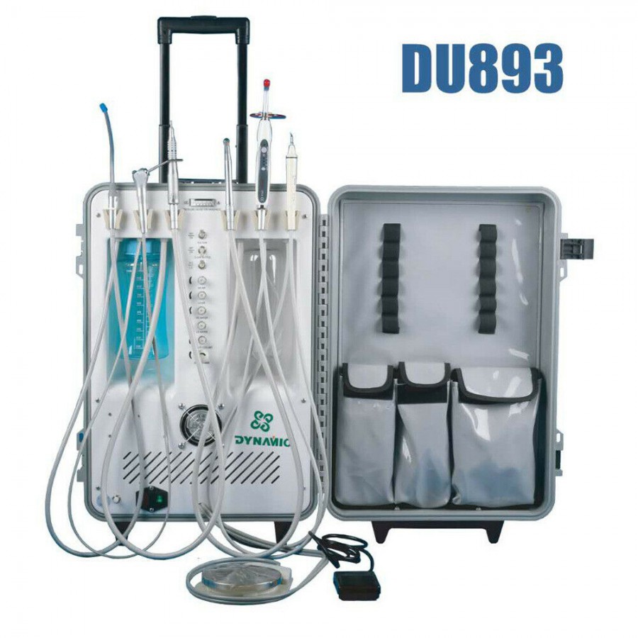 Dynamic® DU893 歯科用ポータブル診療ユニット エアーコンプレッサー 超音波スケーラー LED光重合照射器付き