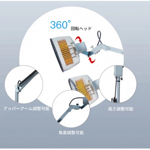 Bozhihan CQ-26 500W ダブルヘッドTDPランプ 電磁治療器具 治療装置 機械式タイマー付き