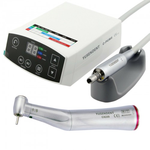 YUSENDENT COXO C-PUMA 歯科用電動マイクロモーター + CX235C7-5光ファイバーコントラアングル