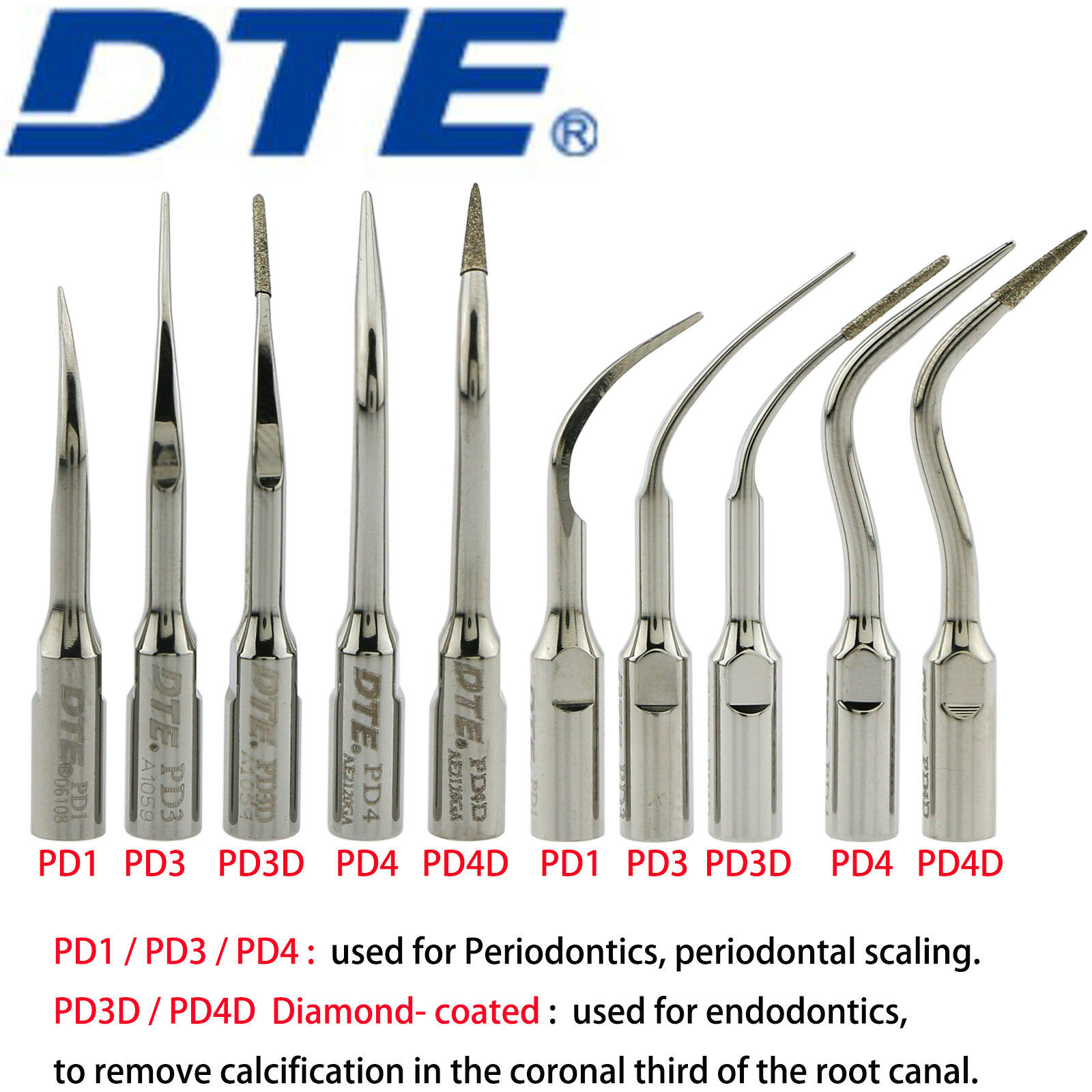 10Pcs Woodpecker DTE 歯科用超音波スケーラー用チップ NSK Satelecと互換性あり|DTEシリーズ・SATELEC・NSK 