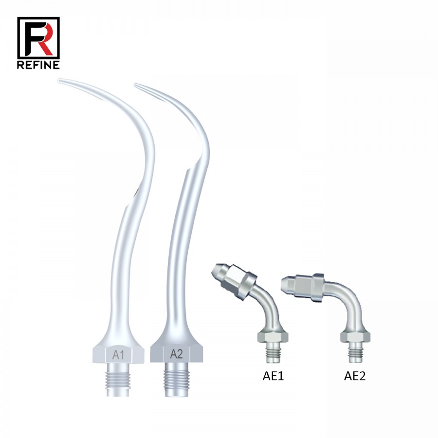 10Pcs Refine 歯科用超音波スケーラーチップ A1 A2 AE1 AE2 Amdent LM 超音波スケーラーハンドピースと互換性あり