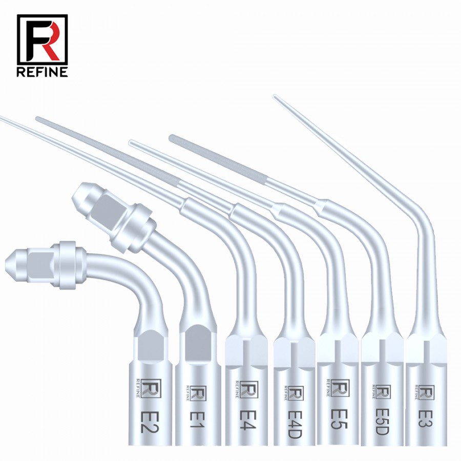 5Pcs Refine® 歯科用根管チップ E1 E2 E3 E4 E4 E6 E7 E8 E9 E10 E11 E14 E15 EMS MECTRON WOODPECKERと互換性あり