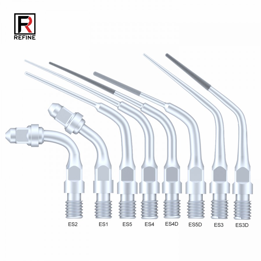 5Pcs Refine® 歯科用エアースケーラー根管チップ スケーラーチップ ES3D ES4D ES5D ES10D ES14 ES14D ES15 ES15D Sironaエアスケーラーに適用