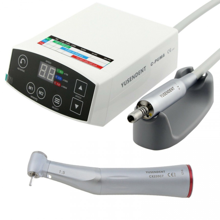 YUSENDENT COXO C-PUMA 歯科用電動マイクロモーター + CX235C7-5光ファイバーコントラアングル