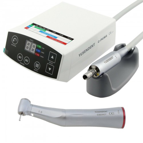 YUSENDENT COXO C-PUMA 歯科用電動マイクロモーター + CX235C7-5光ファイバーコントラアングル