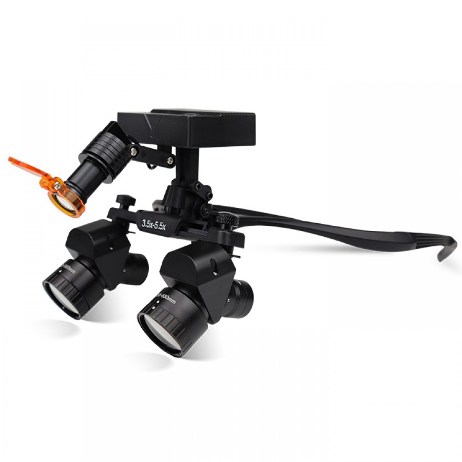 WJ YWJ-MG11 3.0X-5.0X エルゴフリップ アップルーペ歯科人間工学拡大鏡 （倍率調整可能）歯科用ヘッドライト付き