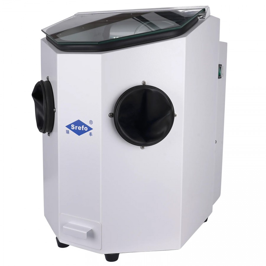Srefo R-605 歯科ラボ用コランダムサンドブラスター サンドブラスト防塵ボックス（LEDライト付き）