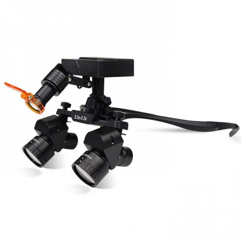 WJ YWJ-MG11 3.0X-5.0X エルゴフリップ アップルーペ歯科人間工学拡大鏡 （倍率調整可能）歯科用ヘッドライト付き