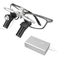 5.0倍 歯科用エルゴルーペ（瞳孔間距離調整機能付き）+ 5W LEDヘッドライト