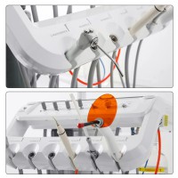 歯科用移動式診療用トレーテーブル（歯科用ランプ、エアコンプレッサー、ウッドペッカースケーラー、光重合器付き）
