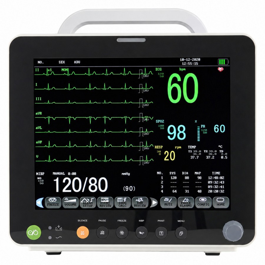 12インチ多項目患者生体情報モニタ(ECG/RESP/TEMP/NIBP/SpO2/PR)