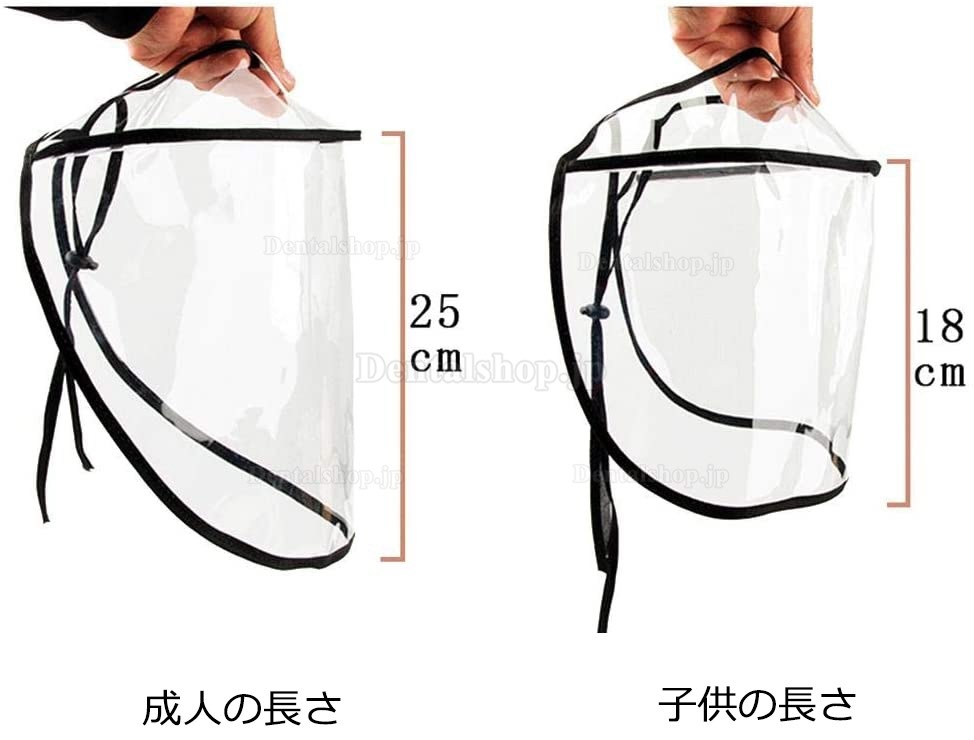 10Pcs フェイスシールド フェイスガード 透明シールド 折り畳み TPU材質 頭周り調節可能 洗える