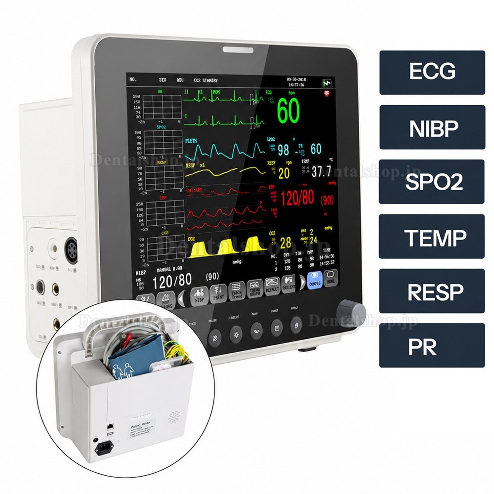 12インチ多項目患者生体情報モニタ(ECG/RESP/TEMP/NIBP/SpO2/PR) 12インチ多項目患者生体情報モニタ(ECG/RESP/TEMP/NIBP/SpO2/PR)