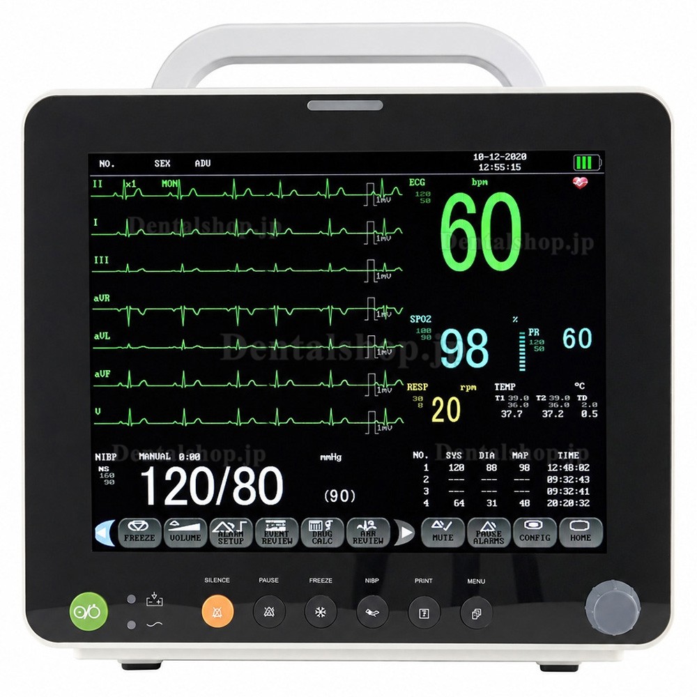 12インチ多項目患者生体情報モニタ(ECG/RESP/TEMP/NIBP/SpO2/PR) 12インチ多項目患者生体情報モニタ(ECG/RESP/TEMP/NIBP/SpO2/PR)