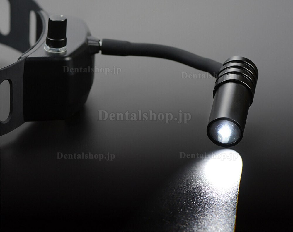 歯科用ワイヤレス5W LEDヘッドライト ENT医療用ヘッドバンドヘッドライト ランプ 黒