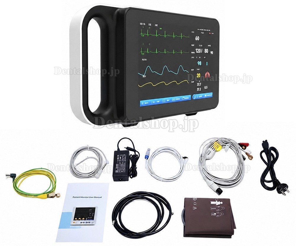 7インチタッチスクリーン搭載マルチパラメータ患者モニター（ECG/RESP/TEMP/NIBP/SpO2/PR）