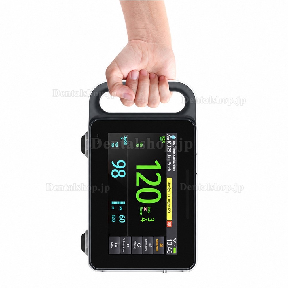 7インチタッチスクリーン搭載マルチパラメータ患者モニター（ECG/RESP/TEMP/NIBP/SpO2/PR）