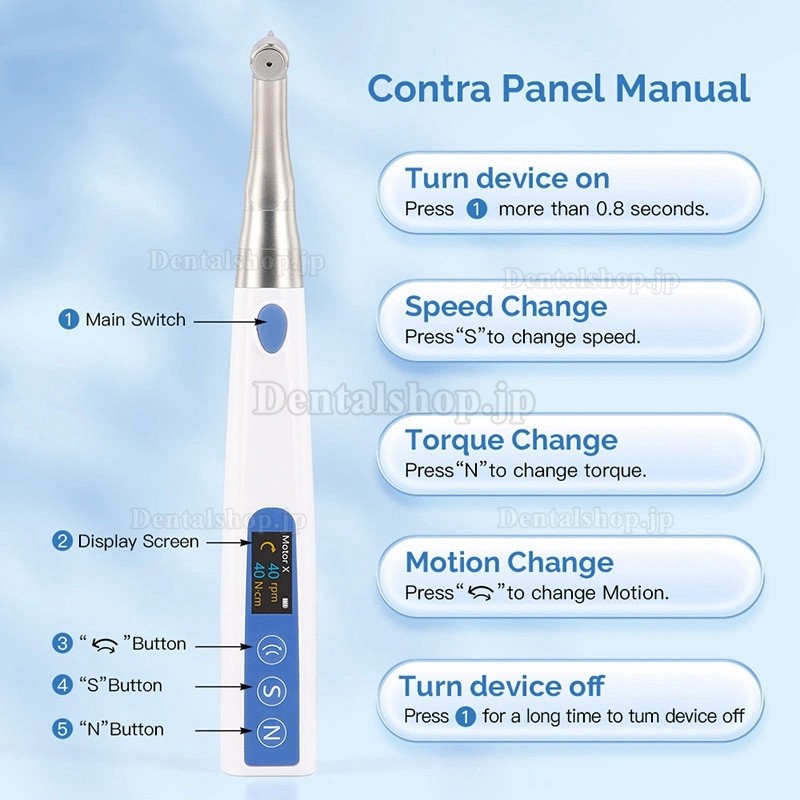 Betterway Motor X 歯科電動ワイヤレストルクドライバー ユニバーサルインプラントトルクレンチ ドライバー16本付き