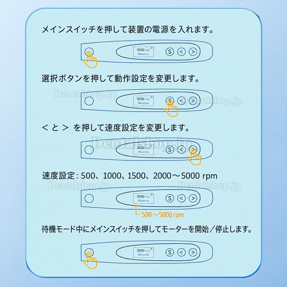 Betterway pmtc 用 コードレス ハンド ピース 10 スピード設定 Betterway pmtc 用 コードレス ハンド ピース 10 スピード設定