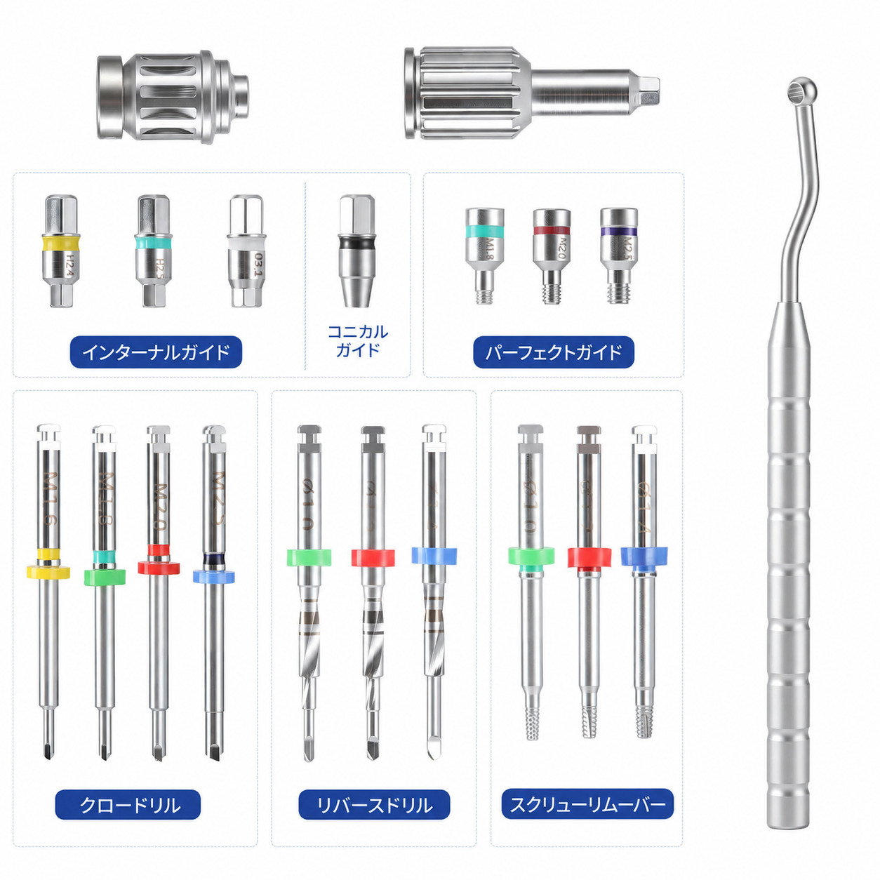 HLY Dental インプラントスクリュー除去用ユニバーサルキット HLY Dental インプラントスクリュー除去用ユニバーサルキット