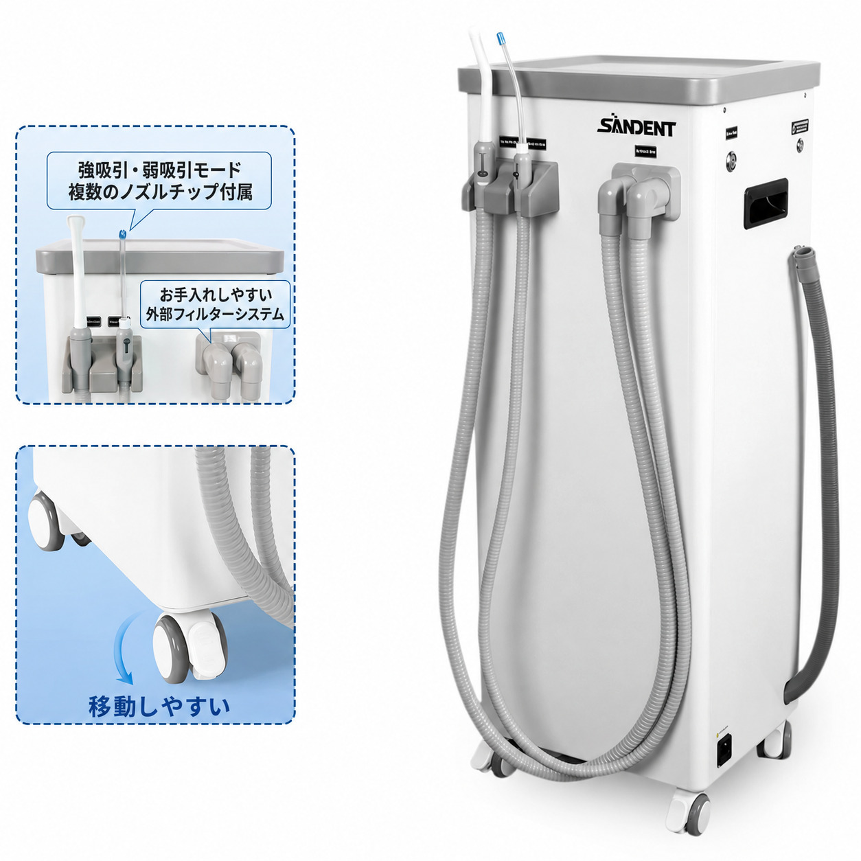 ANZHI AZ-A01 歯科用移動式サクションユニット(バキュームポンプ) 800 L/min 400W ANZHI AZ-A01 歯科用移動式サクションユニット(バキュームポンプ) 800 L/min 400W