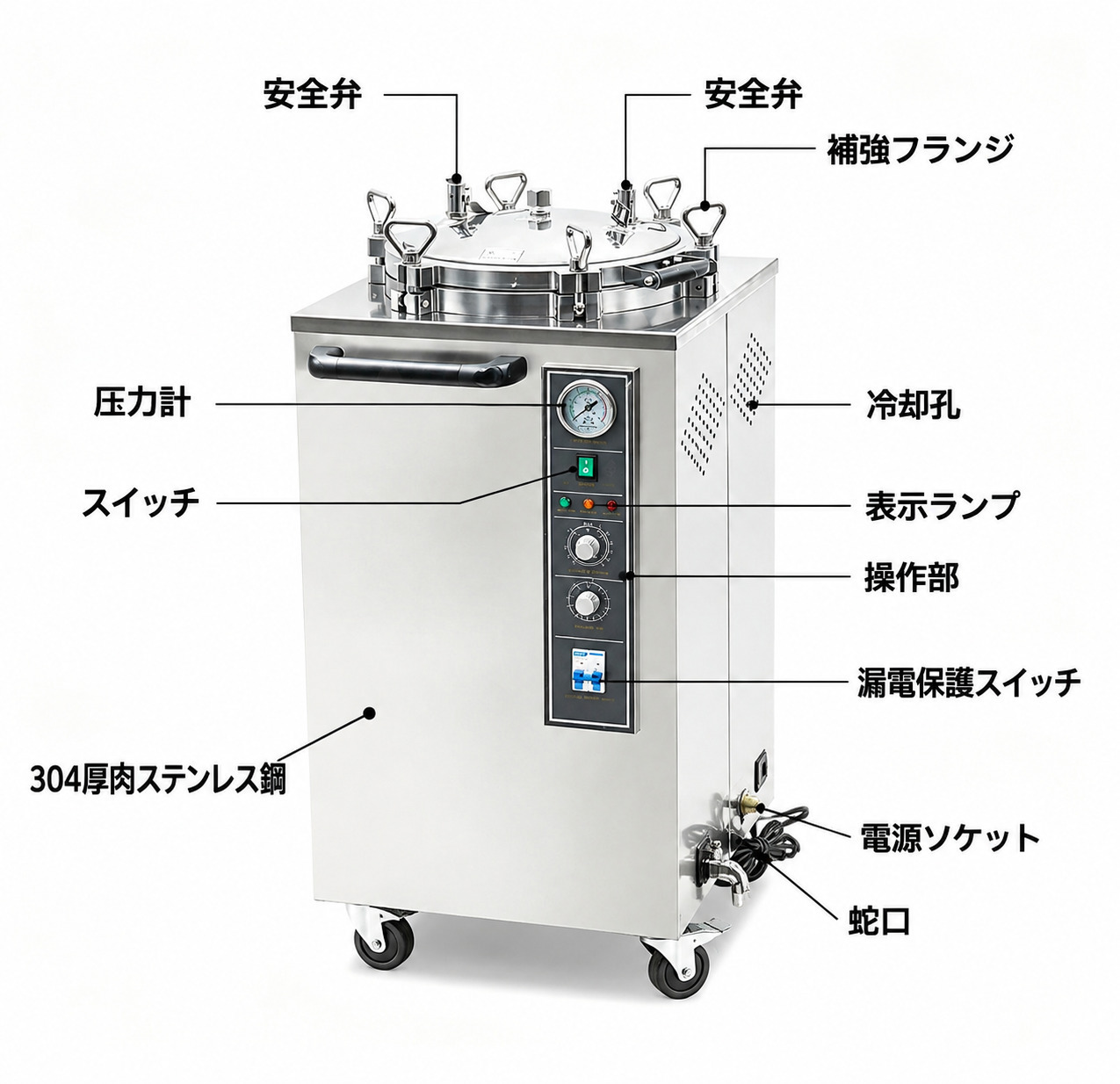 35L/50L/75L/100L 縦型歯科用高圧蒸気滅菌器(オートクレーブ) 35L/50L/75L/100L 縦型歯科用高圧蒸気滅菌器(オートクレーブ)