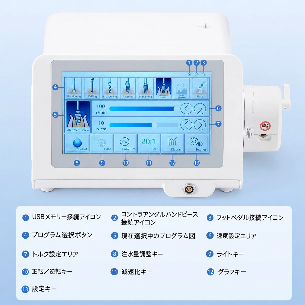 Betterway Surgic G3 歯科用インプラント手術用モーターシステム + 20:1 コントラアングル Betterway Surgic G3 歯科用インプラント手術用モーターシステム + 20:1 コントラアングル