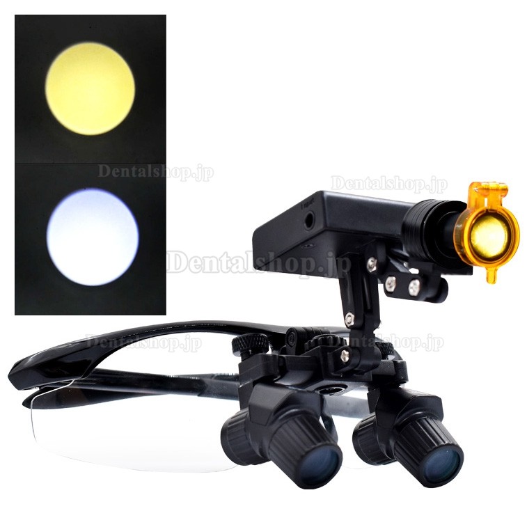 4.0X 450mm エルゴフリップ アップルーペ歯科人間工学放大镜 + 5W LED 歯科拡大鏡ライト