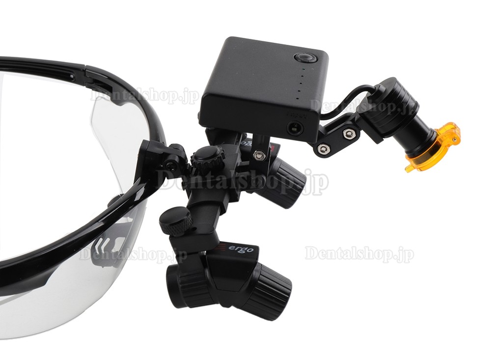 4.0X 450mm エルゴフリップ アップルーペ歯科人間工学放大镜 + 5W LED 歯科拡大鏡ライト