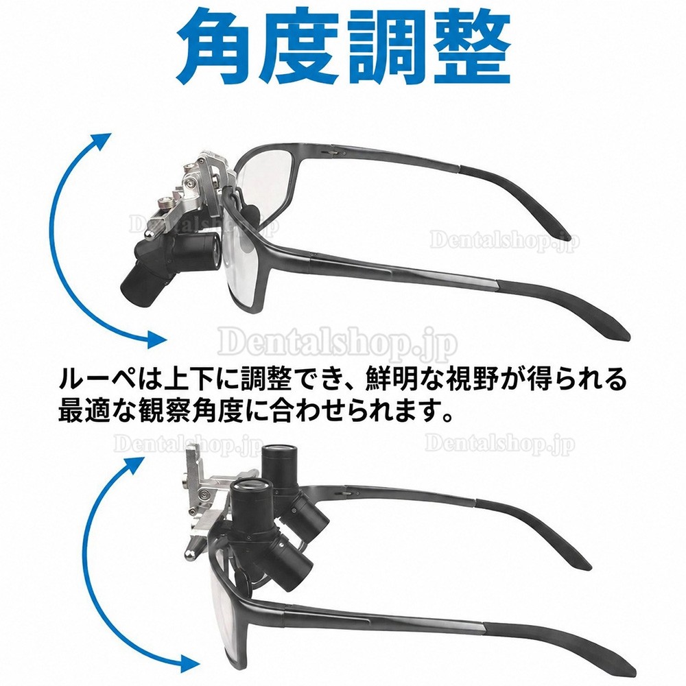 4.0倍 48&deg; 歯科用エルゴルーペ（瞳孔間距離調整機能付き）+ 5W LEDヘッドライト