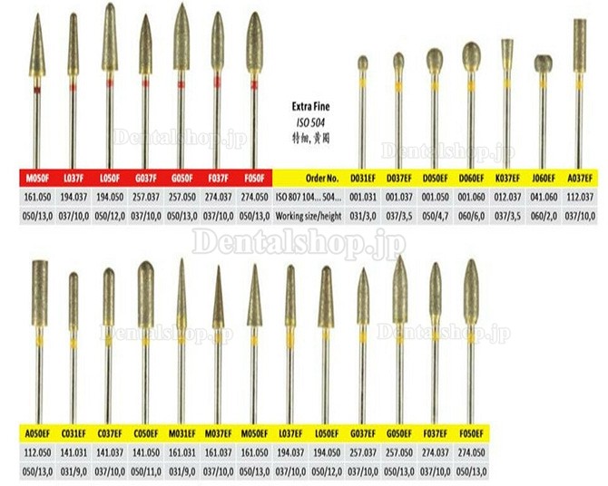 50個の焼結ダイヤモンドバー歯科技工所ツールセット