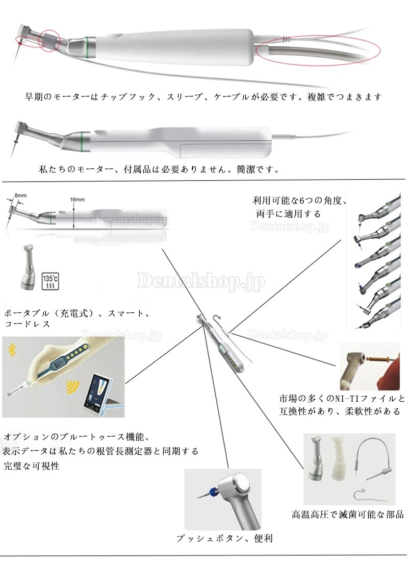 ワイヤレス根管モーター 歯科用根管治療機器 根管長測定器機能付き