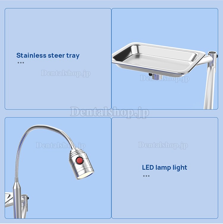 歯科用ポータブル診療チェア / 折りたたみ歯科診療チェア LEDライトランプと歯科用トレイ付き