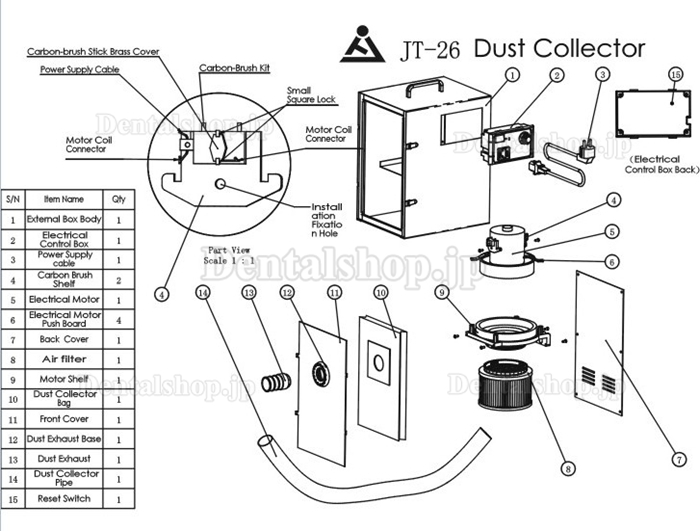 JINTAI®小型集塵機JT-D-26