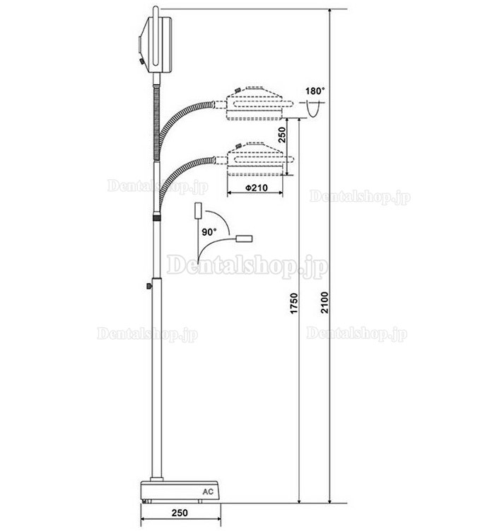 医療手術用LED無影灯KD-2012D-3 土台付き、スタンド式