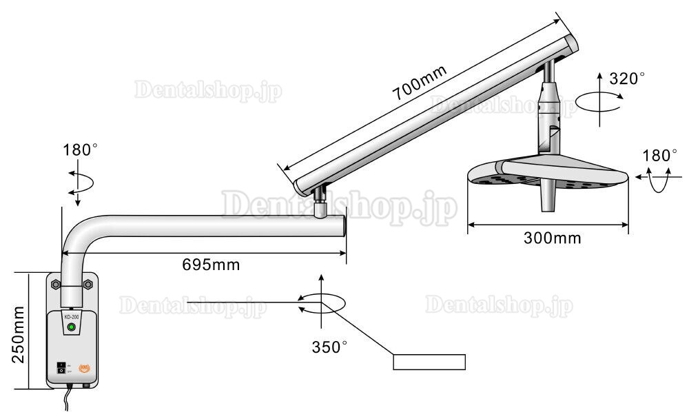 KWS KD-2018B-1 36W 歯科用 LED 無影ランプ壁掛け手術用ライト CE