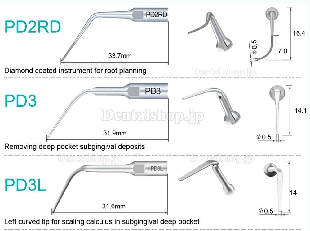 10Pcs Refine® 歯科用超音波スケーラーチップ P10 P11 P12 P14L P18 P20 P20L P20R P21 22 LR Woodpecker EMSと互換性あり