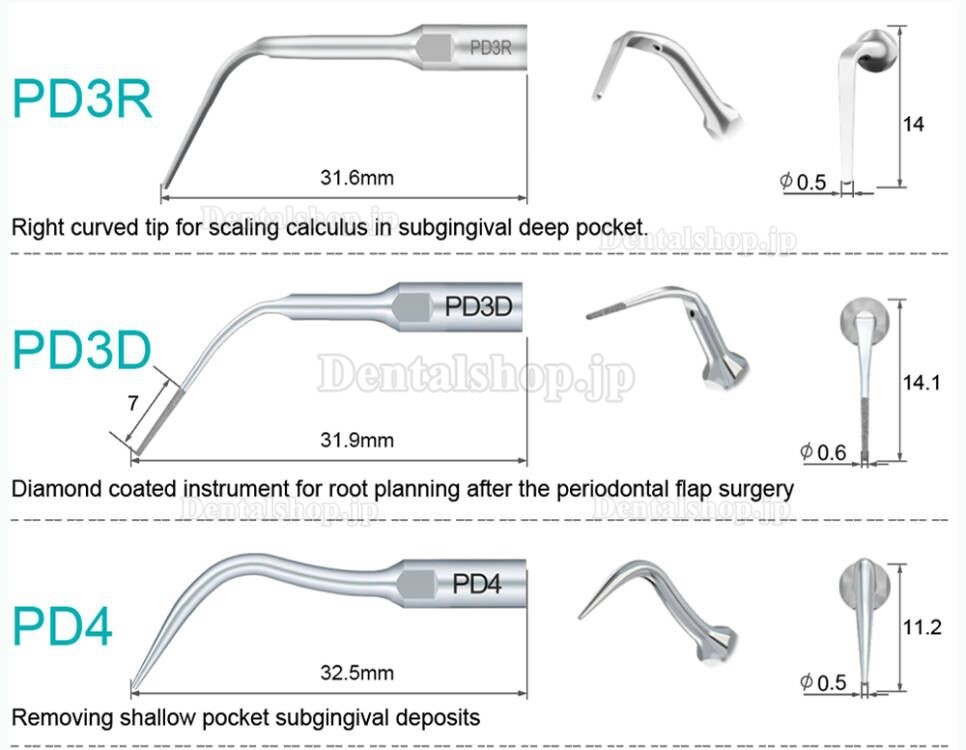 10Pcs Refine® 歯科用超音波スケーラーチップ P10 P11 P12 P14L P18 P20 P20L P20R P21 22 LR Woodpecker EMSと互換性あり