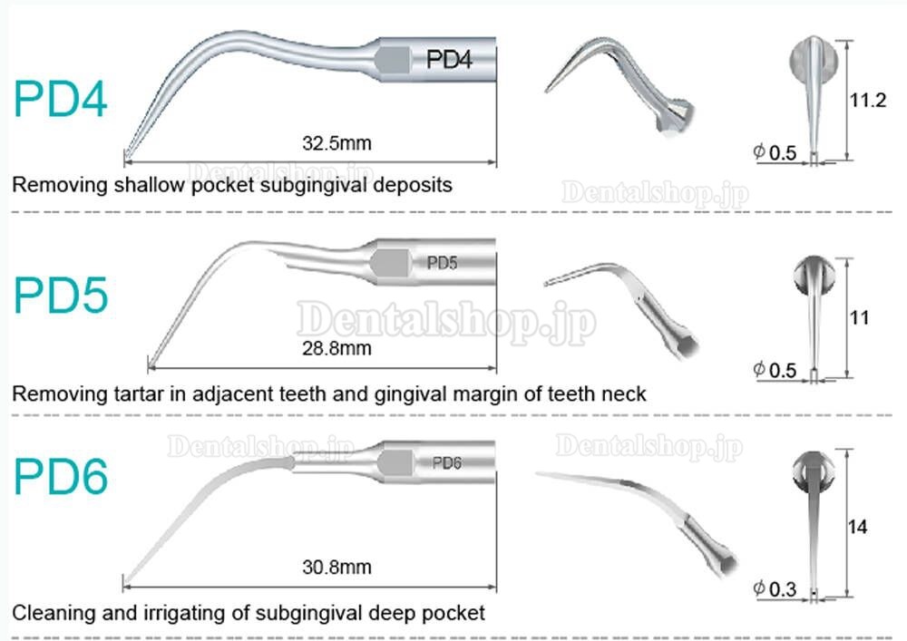 10Pcs Refine® 歯科用超音波スケーラーチップ P10 P11 P12 P14L P18 P20 P20L P20R P21 22 LR Woodpecker EMSと互換性あり