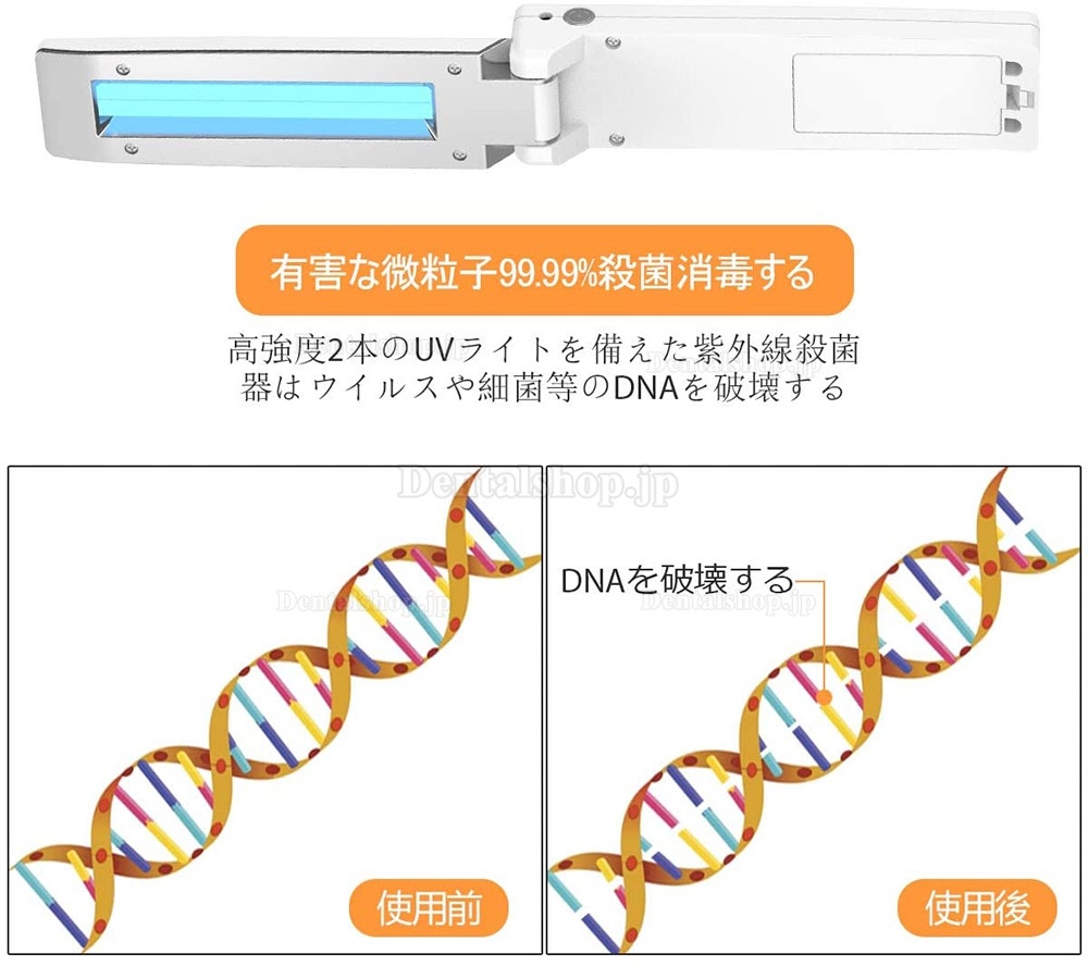 ポータブル紫外線除菌器 UV殺菌ランプ 紫外線滅菌器 殺菌器 殺菌灯 UV殺菌ライト 自宅 オフィス 出張用 携帯便利