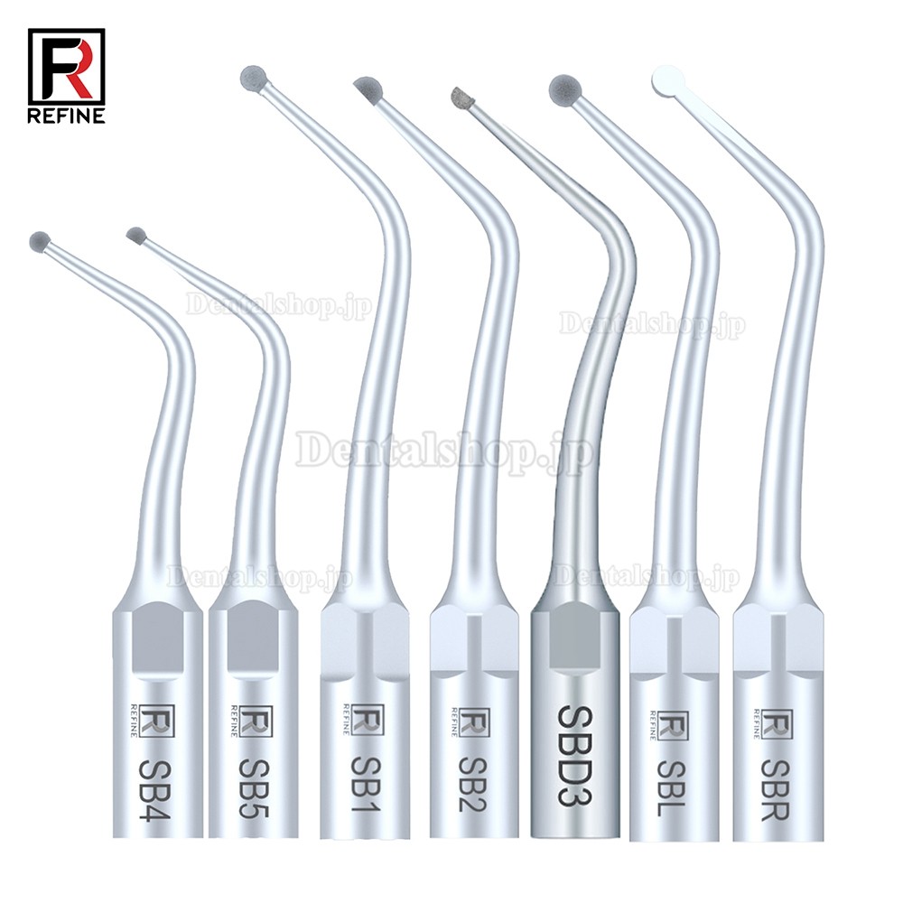 5Pcs Refine® 歯科用スケーラーチップ 齲蝕除去用チップ SB1 SB2 SB3 SB4 SB5 SBR SBL EMS Woodpecker スケーラーハンドピースに適用