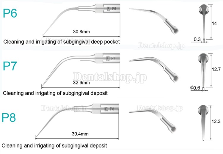 5Pcs Refine® 歯科用超音波スケーラー用チップ P2L P2R P2LD P2RD P5 P6 P7 P8 P10 P11 P12 P14L EMS Woodpeckerスケーラーに適用