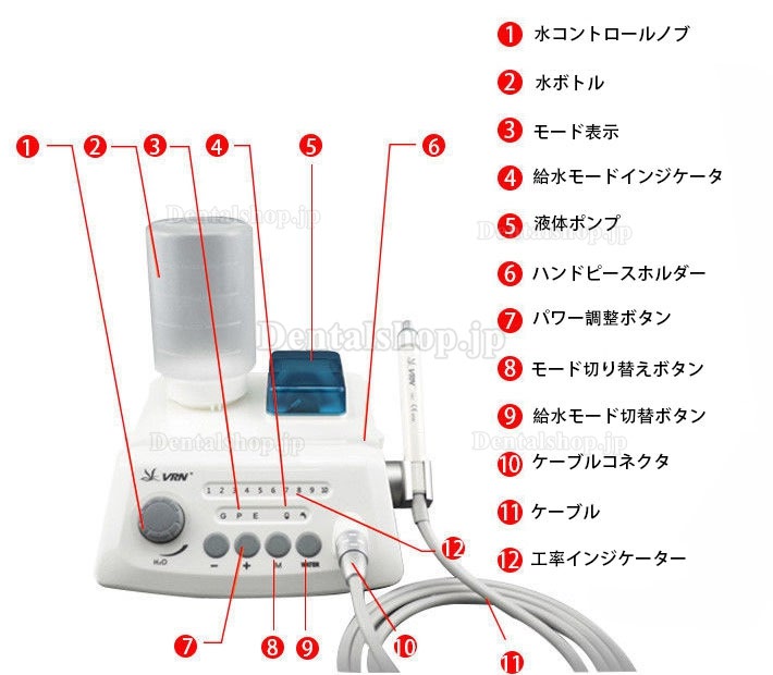 超音波スケーラーA8（無線制御） LED付きハンドピース