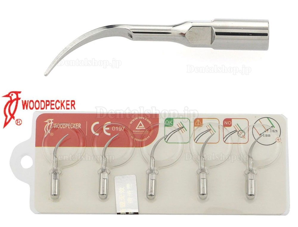Woodpecker® P1 UDSシリーズ歯周治療用スケーラーチップ(EMSと交換、5本入)