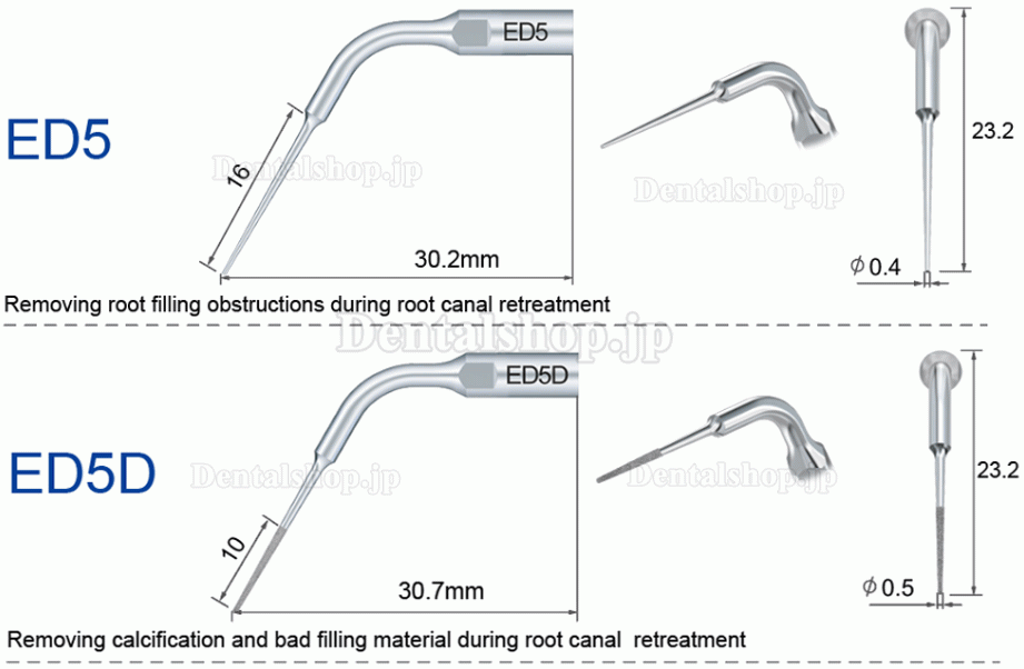 10Pcs Refine 歯科用超音波スケーラーチップ E3D E4D E5D E10D E11D E12D E14D E15D Woodpecker EMSと互換性あり