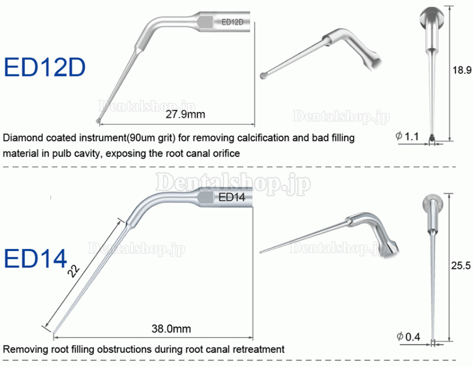 10Pcs Refine 歯科用超音波スケーラーチップ E3D E4D E5D E10D E11D E12D E14D E15D Woodpecker EMSと互換性あり