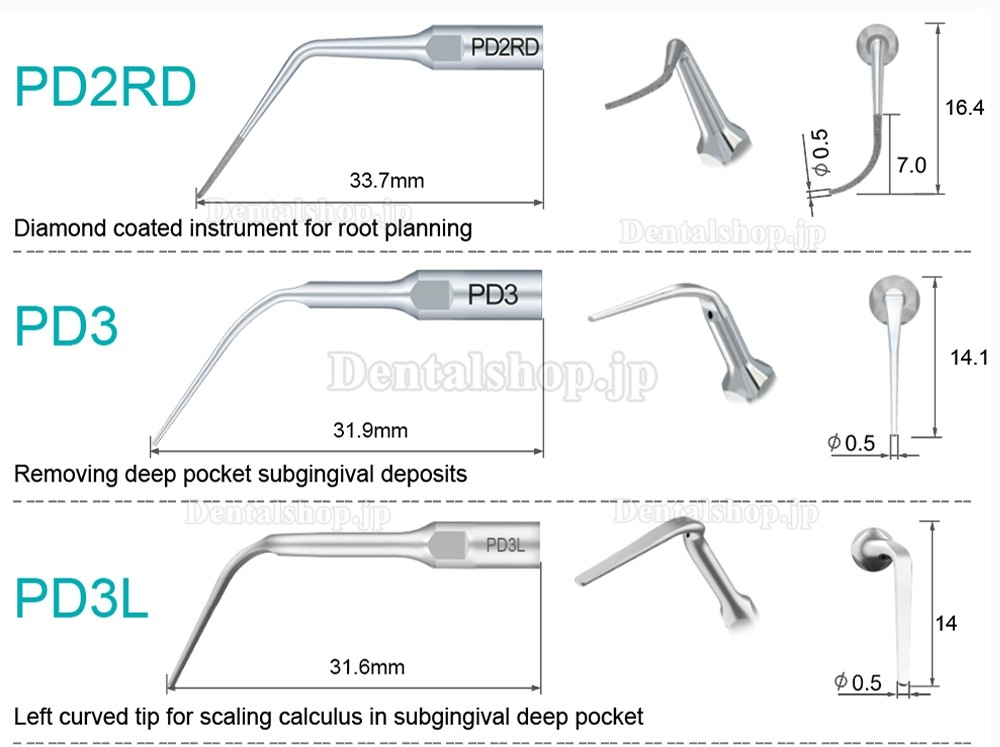 10Pcs Refine® 超音波スケーラーチップ PD2L PD2LD PD2R PD2RD PD5 PD6 PD7 PD8 PD10 SATELEC NSK DTE GNATUSと互換性あり